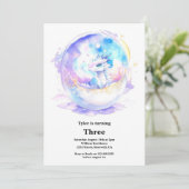 Waterverf Dragon Verjaardagsuitnodiging Kaart (Staand voorkant)