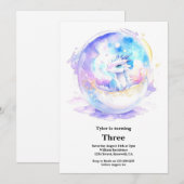 Waterverf Dragon Verjaardagsuitnodiging Kaart (Voorkant / Achterkant)