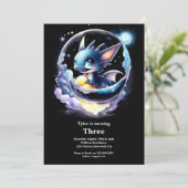 Waterverf Dragon Verjaardagsuitnodiging Kaart (Staand voorkant)