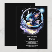 Waterverf Dragon Verjaardagsuitnodiging Kaart (Voorkant / Achterkant)