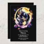 Waterverf Dragon Verjaardagsuitnodiging Kaart (Voorkant / Achterkant)