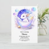 Waterverf Dragon Verjaardagsuitnodiging Kaart (Staand voorkant)