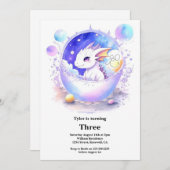 Waterverf Dragon Verjaardagsuitnodiging Kaart (Voorkant / Achterkant)