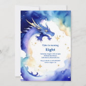 Waterverf Dragon Verjaardagsuitnodiging Kaart (Voorkant)