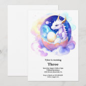 Waterverf Dragon Verjaardagsuitnodiging Kaart (Voorkant / Achterkant)