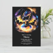 Waterverf Dragon Verjaardagsuitnodiging Kaart (Staand voorkant)