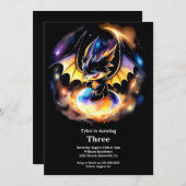 Waterverf Dragon Verjaardagsuitnodiging Kaart (Voorkant / Achterkant)