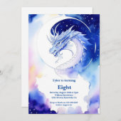 Waterverf Dragon Verjaardagsuitnodiging Kaart (Voorkant / Achterkant)