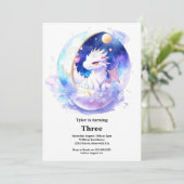 Waterverf Dragon Verjaardagsuitnodiging Kaart (Staand voorkant)