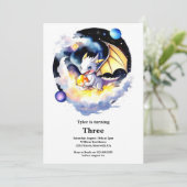 Waterverf Dragon Verjaardagsuitnodiging Kaart (Staand voorkant)