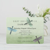 Waterverf Dragonflies baby shower Kaart (Staand voorkant)