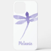 Waterverf Dragonflies Paarse monogramnaam Case-Mate iPhone Case (Achterkant)