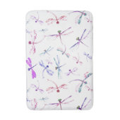 Waterverf Dragonflies Roze Lavender Blue White Badmat (Voorkant Verticaal)