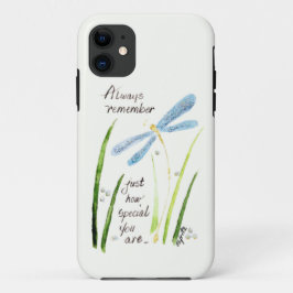  Waterverf Dragonfly Altijd tekst onthouden Case-Mate iPhone Case
