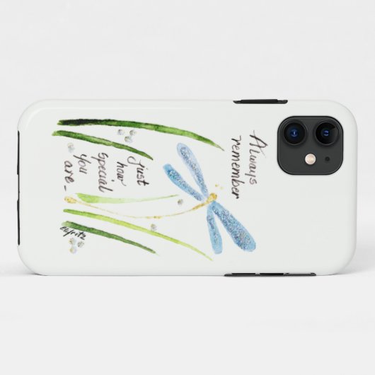 Waterverf Dragonfly Altijd tekst onthouden Case-Mate iPhone Case (Achterkant (horizontaal))