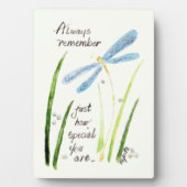 Waterverf Dragonfly Altijd tekst onthouden Fotoplaat (voorkant)