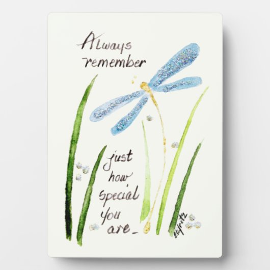  Waterverf Dragonfly Altijd tekst onthouden Fotoplaat (voorkant)