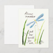  Waterverf Dragonfly Altijd tekst onthouden Notitiekaartje (Voorkant / Achterkant)