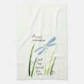  Waterverf Dragonfly Altijd tekst onthouden Theedoek (Verticaal)