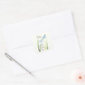 Waterverf Dragonfly Altijd tekst onthouden Vierkante Sticker (Envelop)