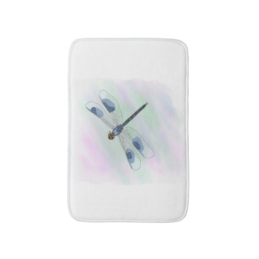 Waterverf Dragonfly Bath Mat (Voorkant Verticaal)