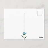 Waterverf Dragonfly Blue Flower Bedankt Briefkaart (Achterkant)