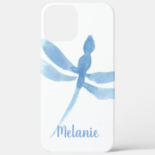 Waterverf Dragonfly Blue Monogrammed Case-Mate iPhone Case
