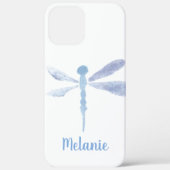 Waterverf Dragonfly Blue Paars Monogrammed Case-Mate iPhone Case (Achterkant)
