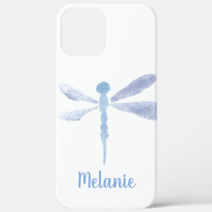 Waterverf Dragonfly Blue Paars Monogrammed Case-Mate iPhone Case