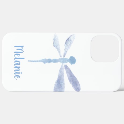 Waterverf Dragonfly Blue Paars Monogrammed Case-Mate iPhone Case (Achterkant / Rechts)
