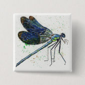 Waterverf Dragonfly Button (Voorkant)