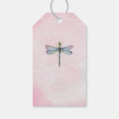 Waterverf DRAGONFLY Dank u Baby shower PinkBlu Cadeaulabel (Achterkant)