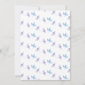 Waterverf Dragonfly Elegant Script Wedding Kaart (Achterkant)