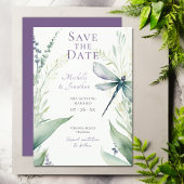  Waterverf Dragonfly en groen bruiloft Save The Date