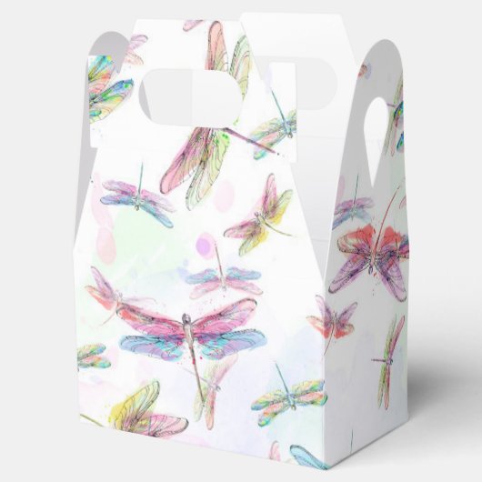 Waterverf Dragonfly Favor Box Bedankdoosjes (Geopend)