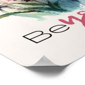 Waterverf Dragonfly Floral Laat u inspireren Quote Poster (Hoek)