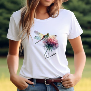 Waterverf Dragonfly Floral Warrior Inspirerend T-shirt