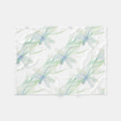 Waterverf Dragonfly in Soft Blues en Green art Fleece Deken (Voorkant (Horizontaal))