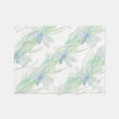 Waterverf Dragonfly in Soft Blues en Green art Fleece Deken (Voorkant (Horizontaal))