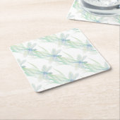 Waterverf Dragonfly in Soft Blues en Green art Kartonnen Onderzetters (Schuin)