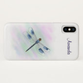 Waterverf Dragonfly iPhone X Hoesje (Achterkant (horizontaal))