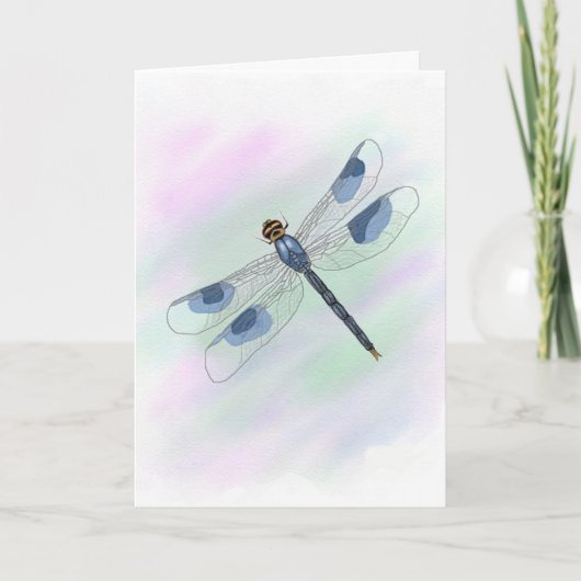 Waterverf Dragonfly-Kaart (groot afdrukken) Kaart (Voorkant)