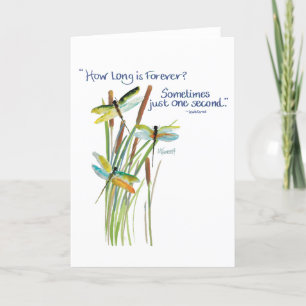 Waterverf Dragonfly Kaart met Lewis Carroll quote