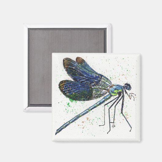 Waterverf Dragonfly Magnet (Voorkant / Achterkant)