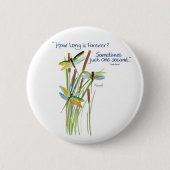 Waterverf Dragonfly met Lewis Carroll Ronde Button 5,7 Cm (Voorkant)