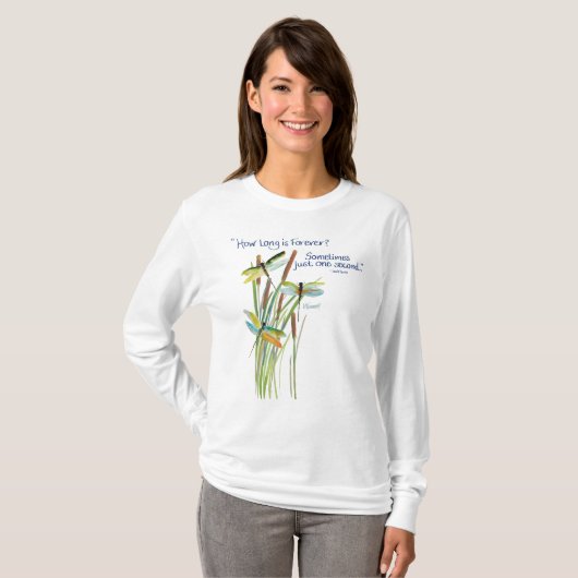 Waterverf Dragonfly met Lewis Carroll T-shirt (Voorkant volledig)