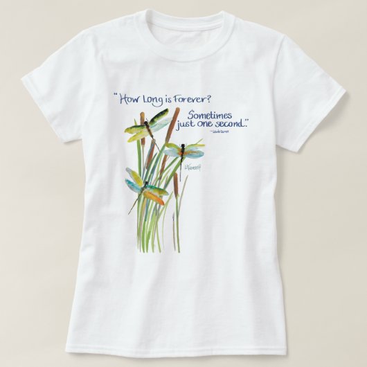 Waterverf Dragonfly met Lewis Carroll T-shirt (Design voorkant)