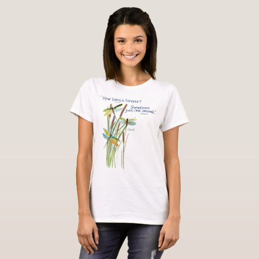 Waterverf Dragonfly met Lewis Carroll T-shirt (Voorkant volledig)