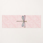 Waterverf Dragonfly op roze Yogamat (Voorkant (horizontaal))
