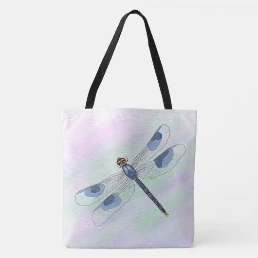 Waterverf Dragonfly over Canvas tas (Voorkant)